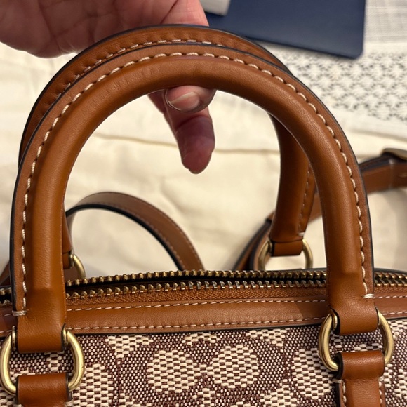 Coach Tan and Cream Signature Satchel - Picture 9 of 15